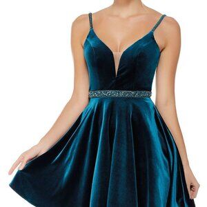 NWT Alyce Paris 4008 Cocktail Dress Forest Green in Size 0